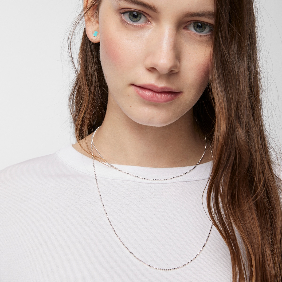 Gargantilla de plata con bolas, 58 cm Chain