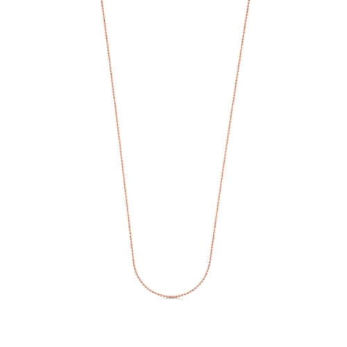 Gargantilla con baño de oro rosa 18 kt sobre plata y bolas, 65 cm Chain