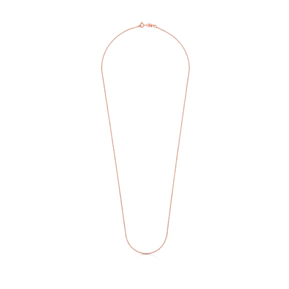 Gargantilla con baño de oro rosa 18 kt sobre plata y bolas, 65 cm Chain image number 1