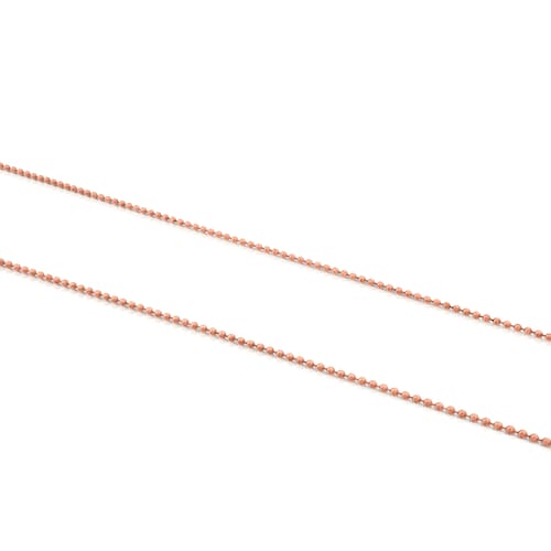 Gargantilla con baño de oro rosa 18 kt sobre plata y bolas, 65 cm Chain