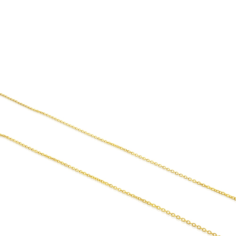 Gargantilla larga con baño de oro 18 kt sobre plata con anillas, 70 cm Chain image number 2