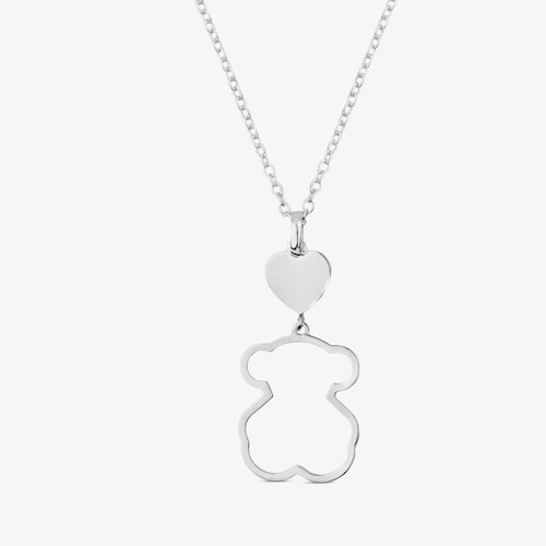 Collar de plata motivo oso New Silueta