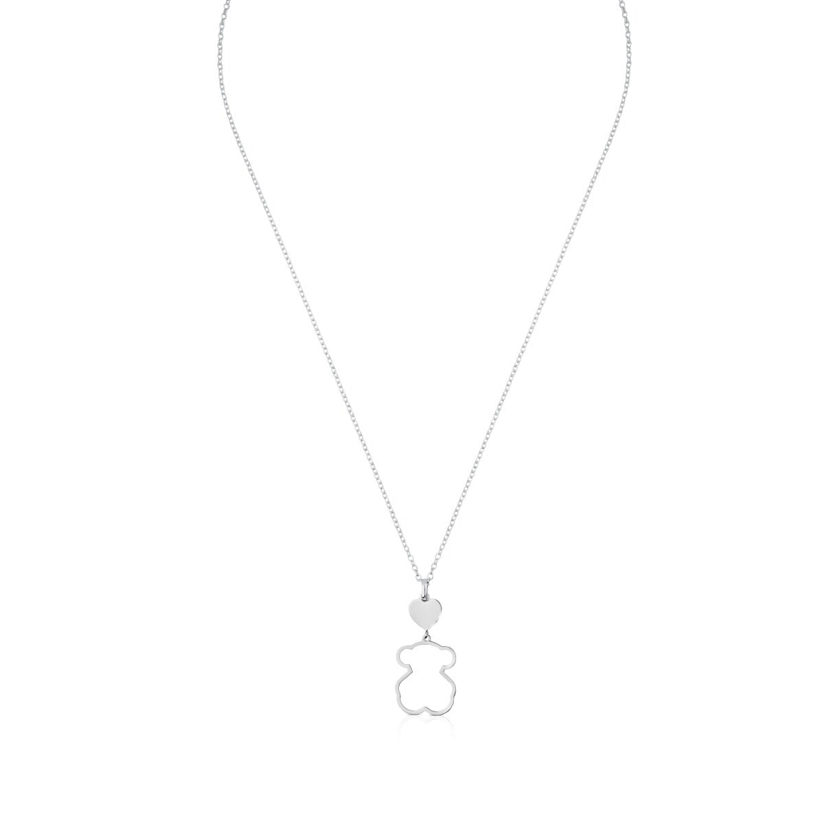 Silver TOUS New Silueta Necklace Bear motif