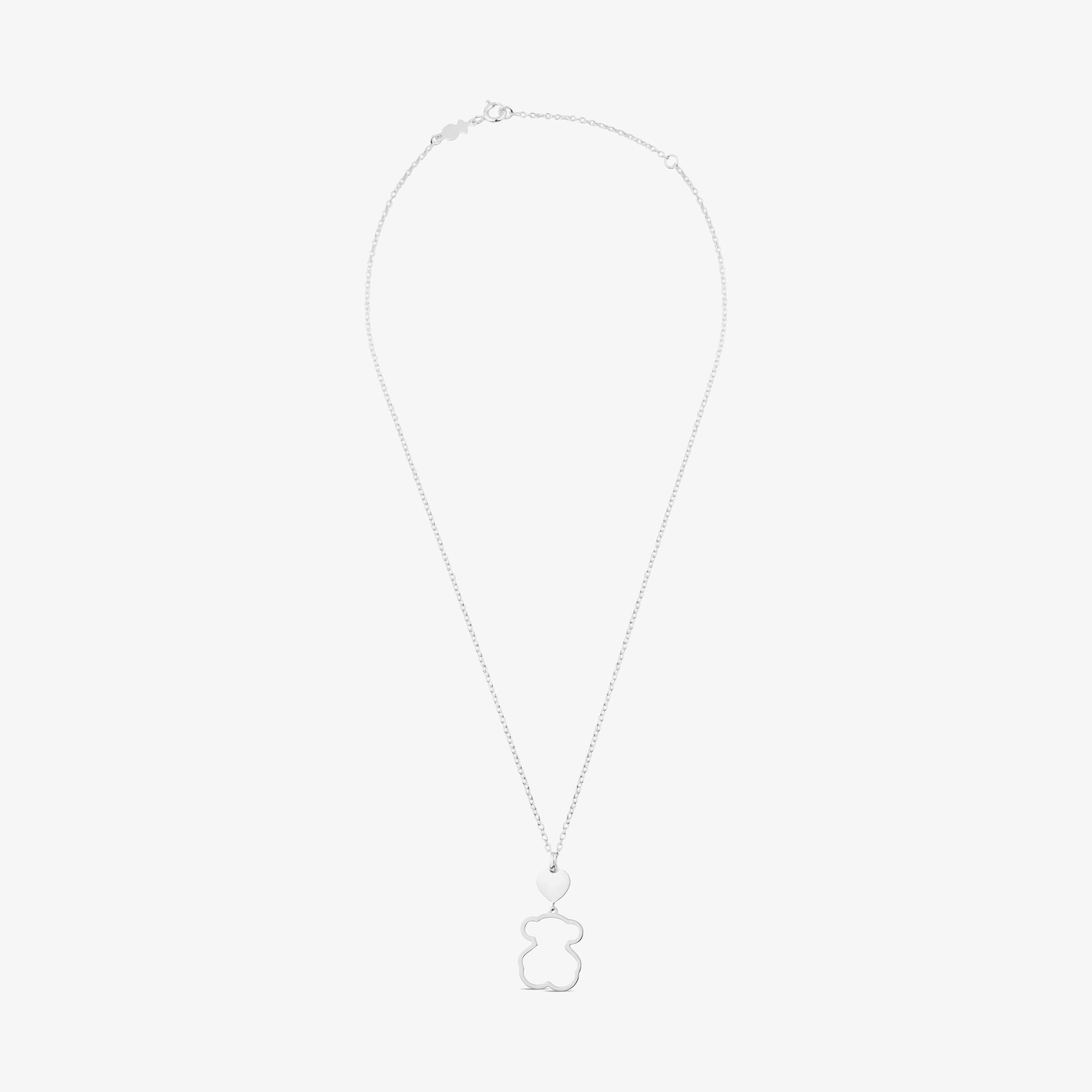 Silver TOUS New Silueta Necklace Bear motif