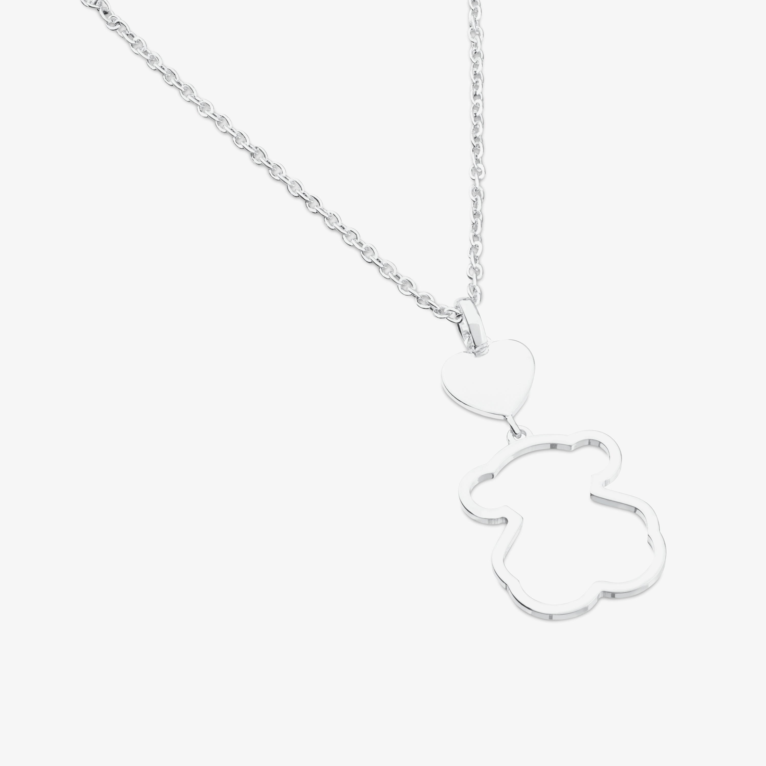 Silver TOUS New Silueta Necklace Bear motif