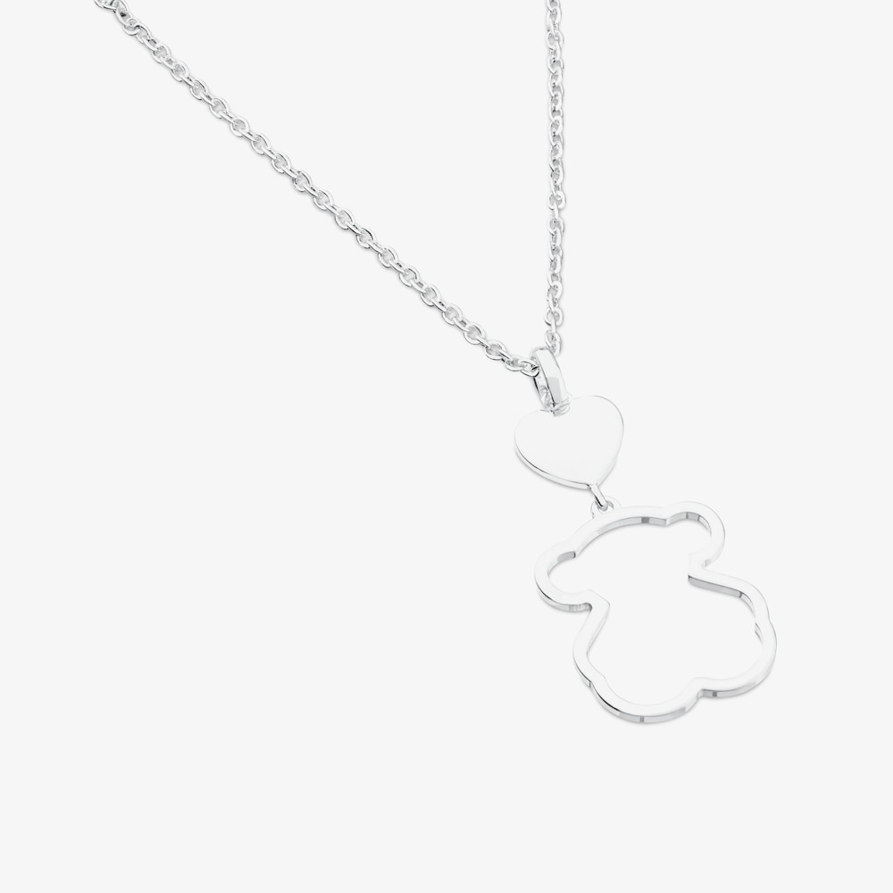 Collar de plata motivo oso New Silueta