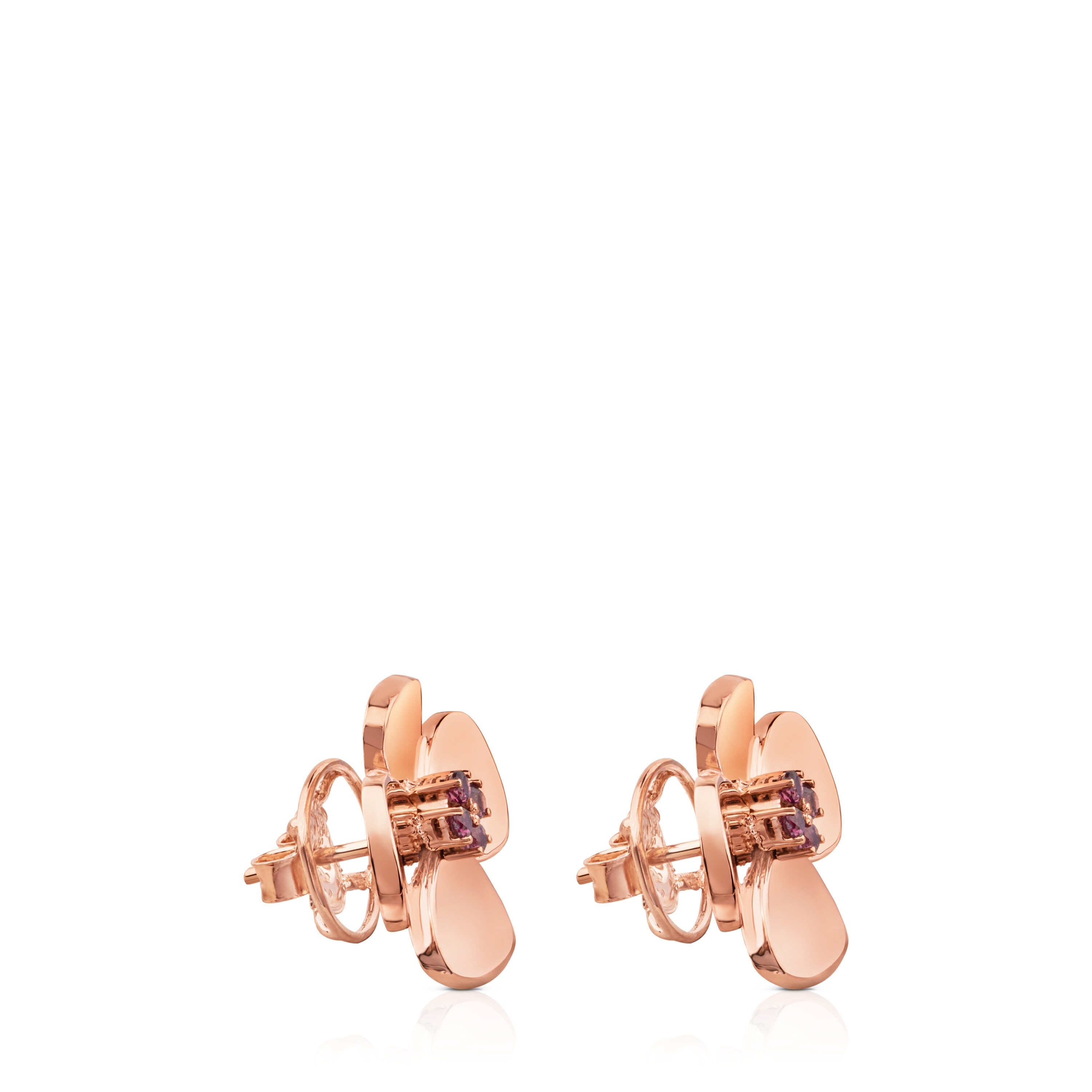 ATELIER Flor Earrings in rose Gold with Rhodolites