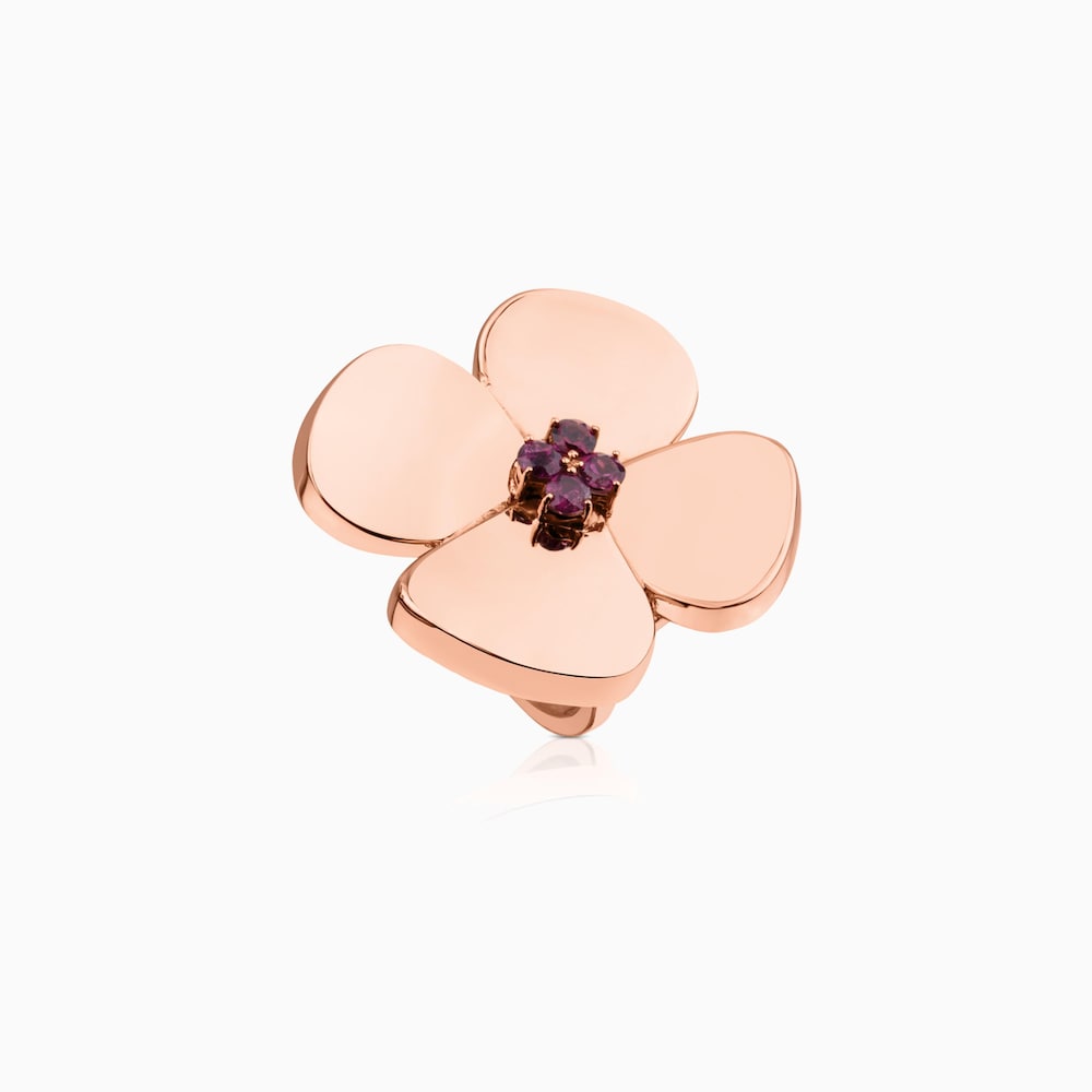 ATELIER Flor Ring in rose Gold with Rhodolites
