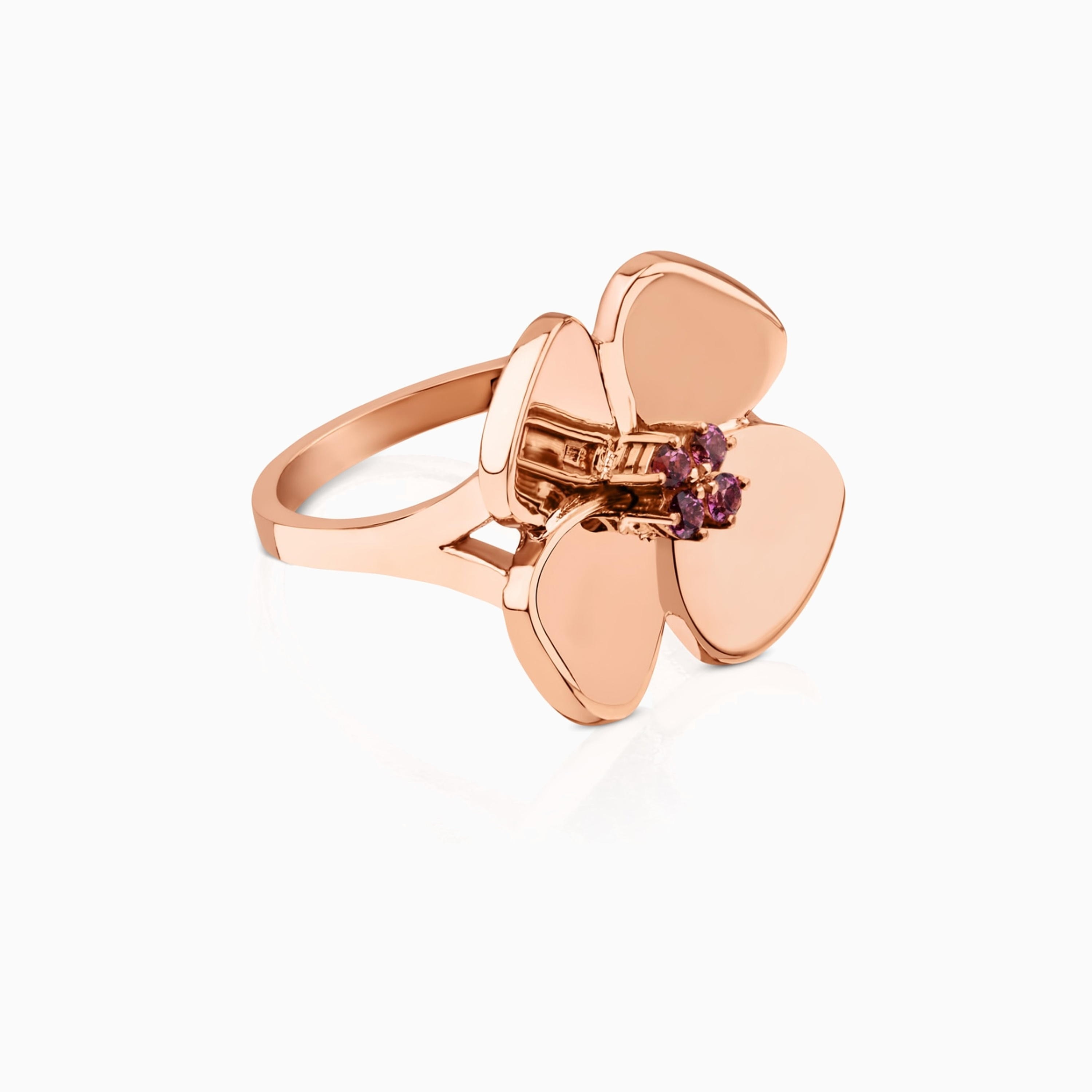 ATELIER Flor Ring in rose Gold with Rhodolites