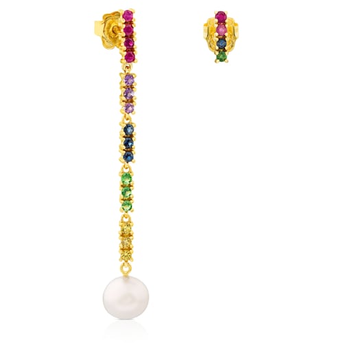 Gold Lio Earrings with Gems