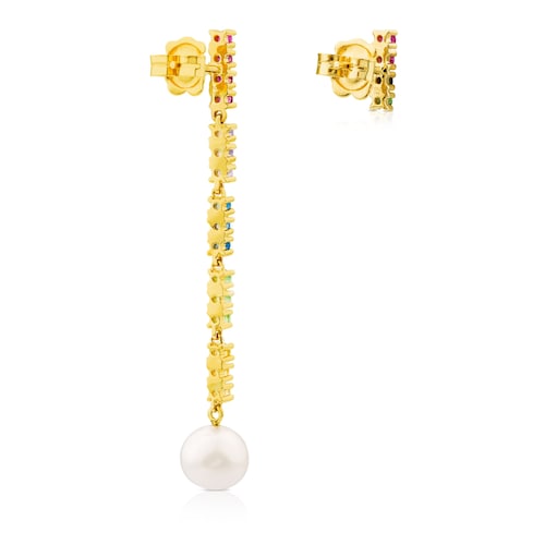 Gold Lio Earrings with Gems