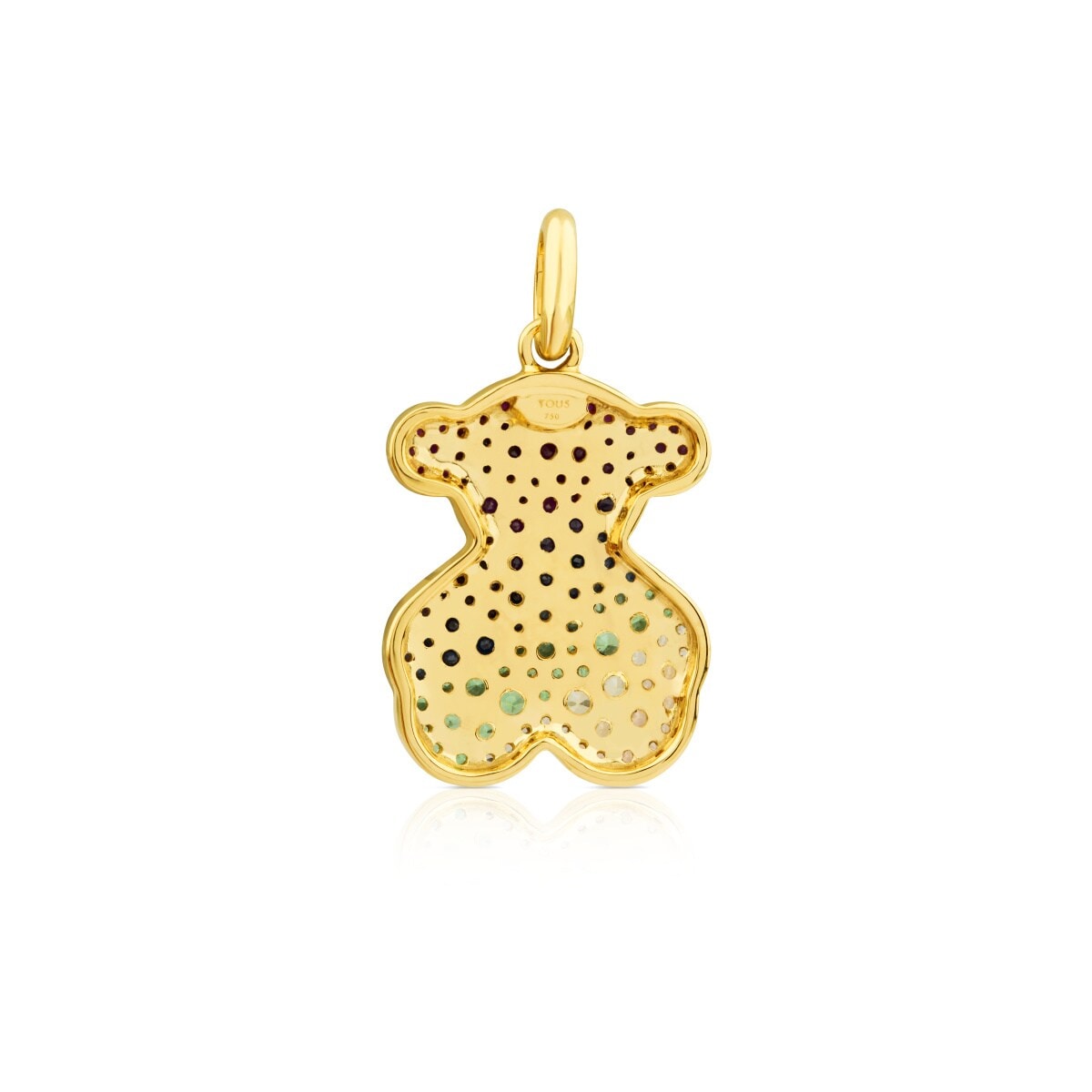 Gold Icon Gems Pendant with multicolor Sapphire big Bear motif
