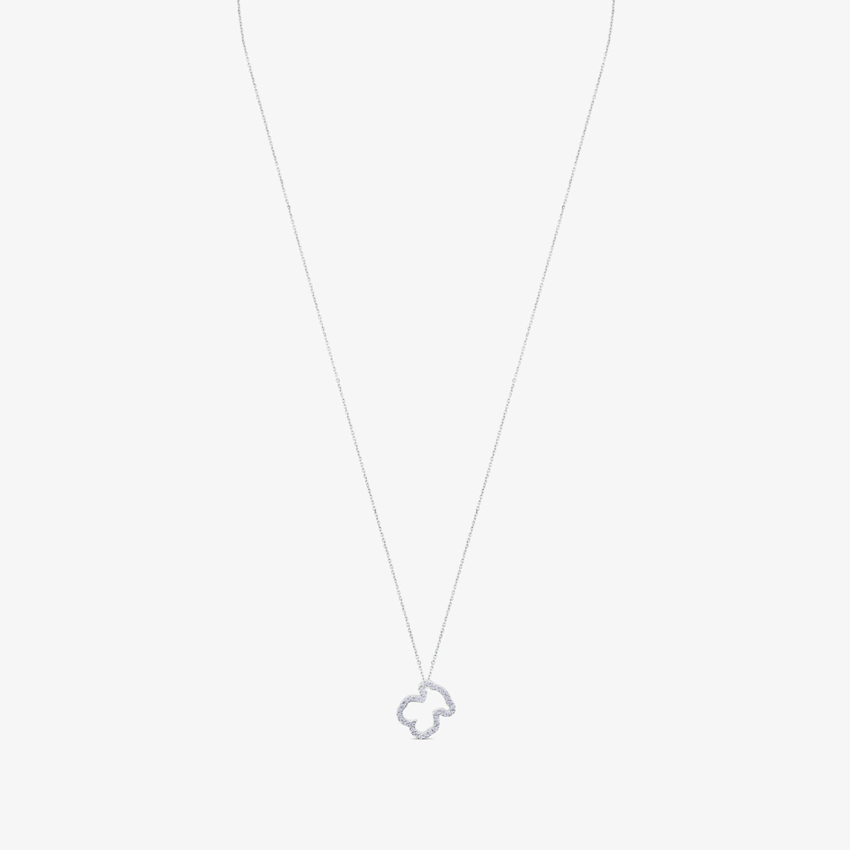 Tous - Collar De Oro Blanco Con Diamantes Motivo Oso Pequeño Icon Gems - Plateado