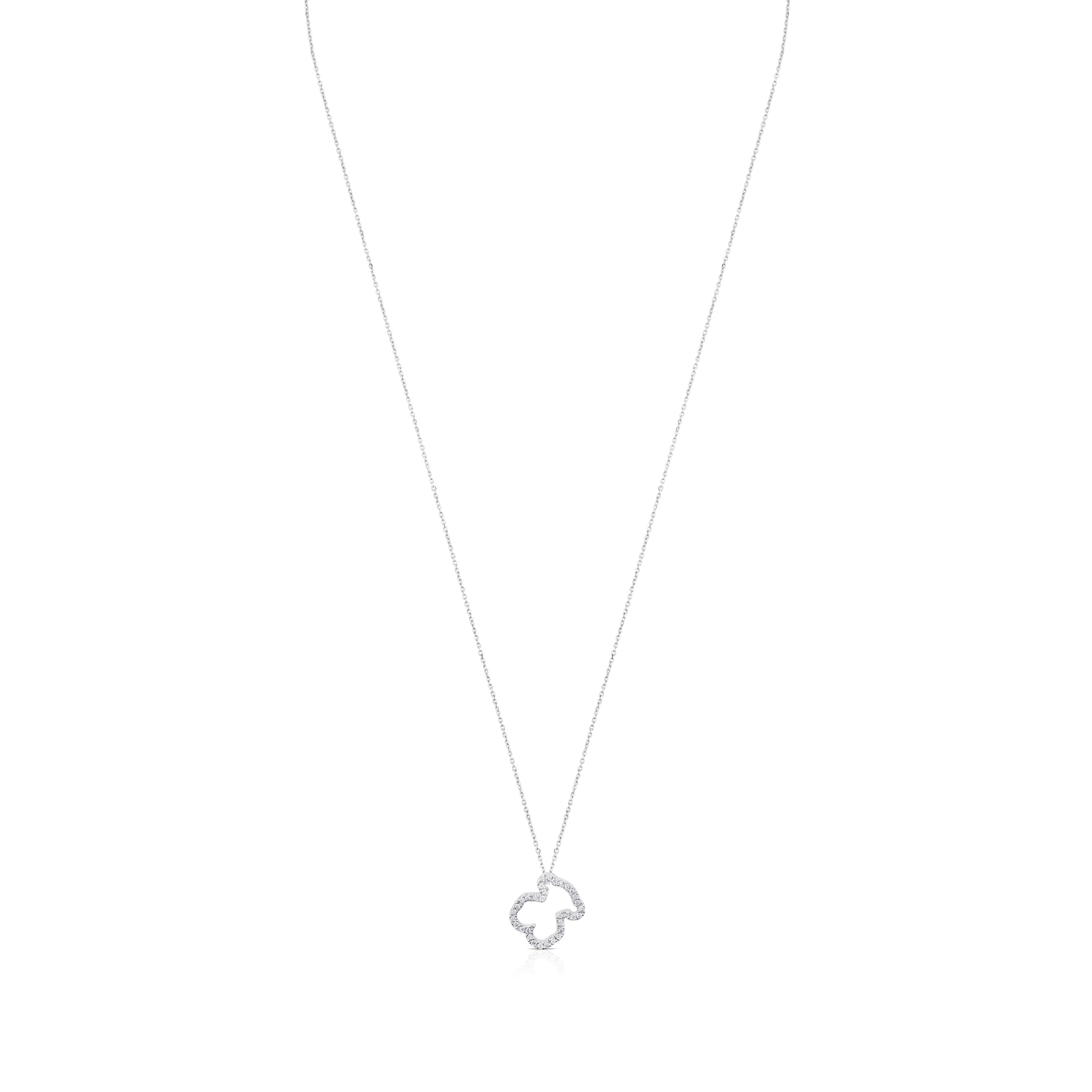 Collar de oro blanco con diamantes motivo oso pequeño Icon Gems