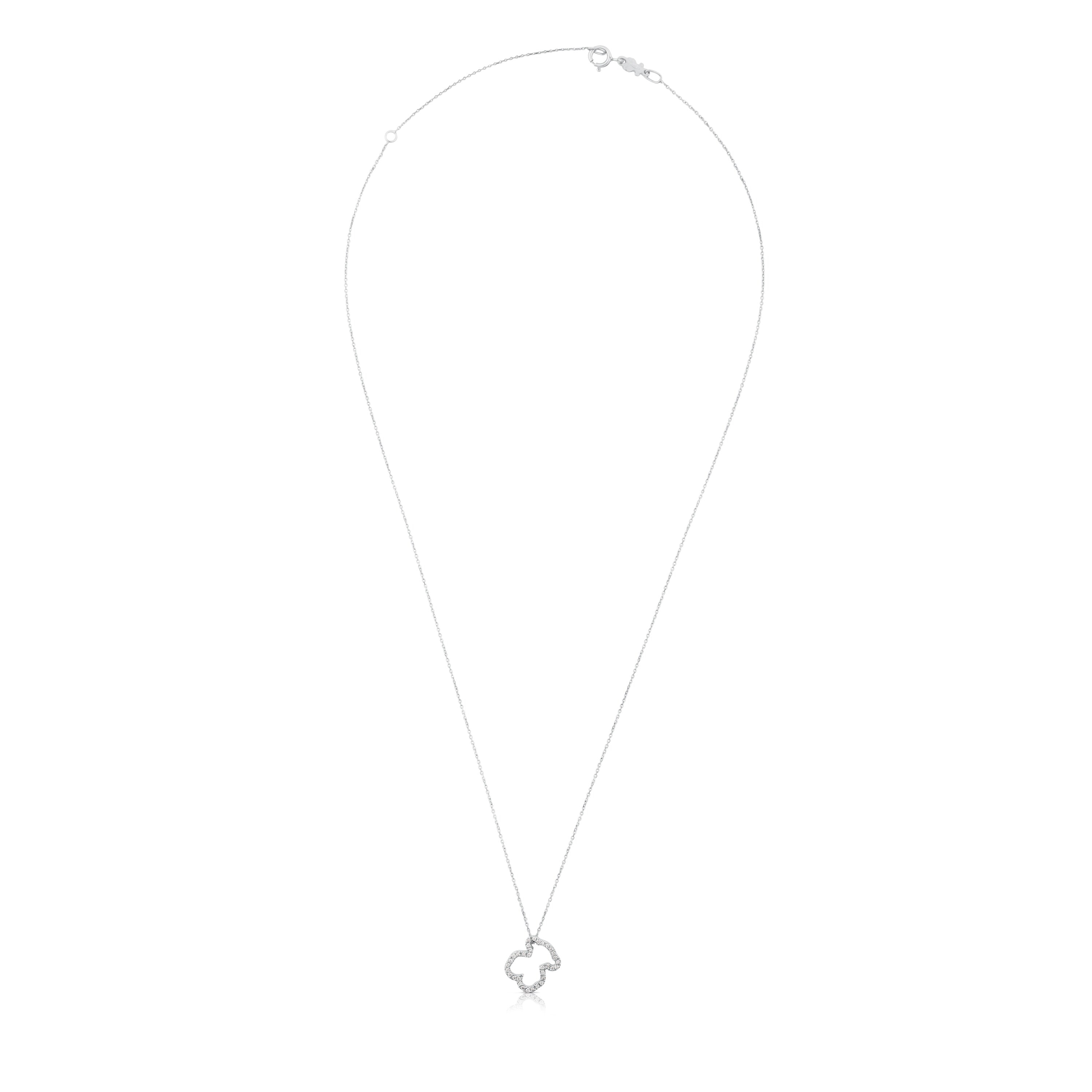 Collar de oro blanco con diamantes motivo oso pequeño Icon Gems