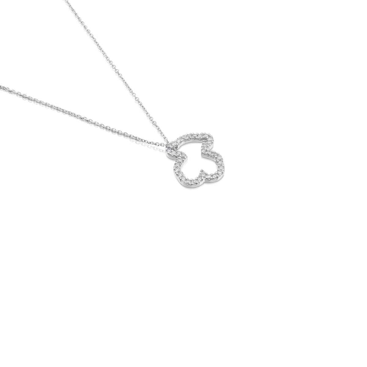 White Gold TOUS Icon Gems Necklace with Diamonds 1,15cm Bear motif