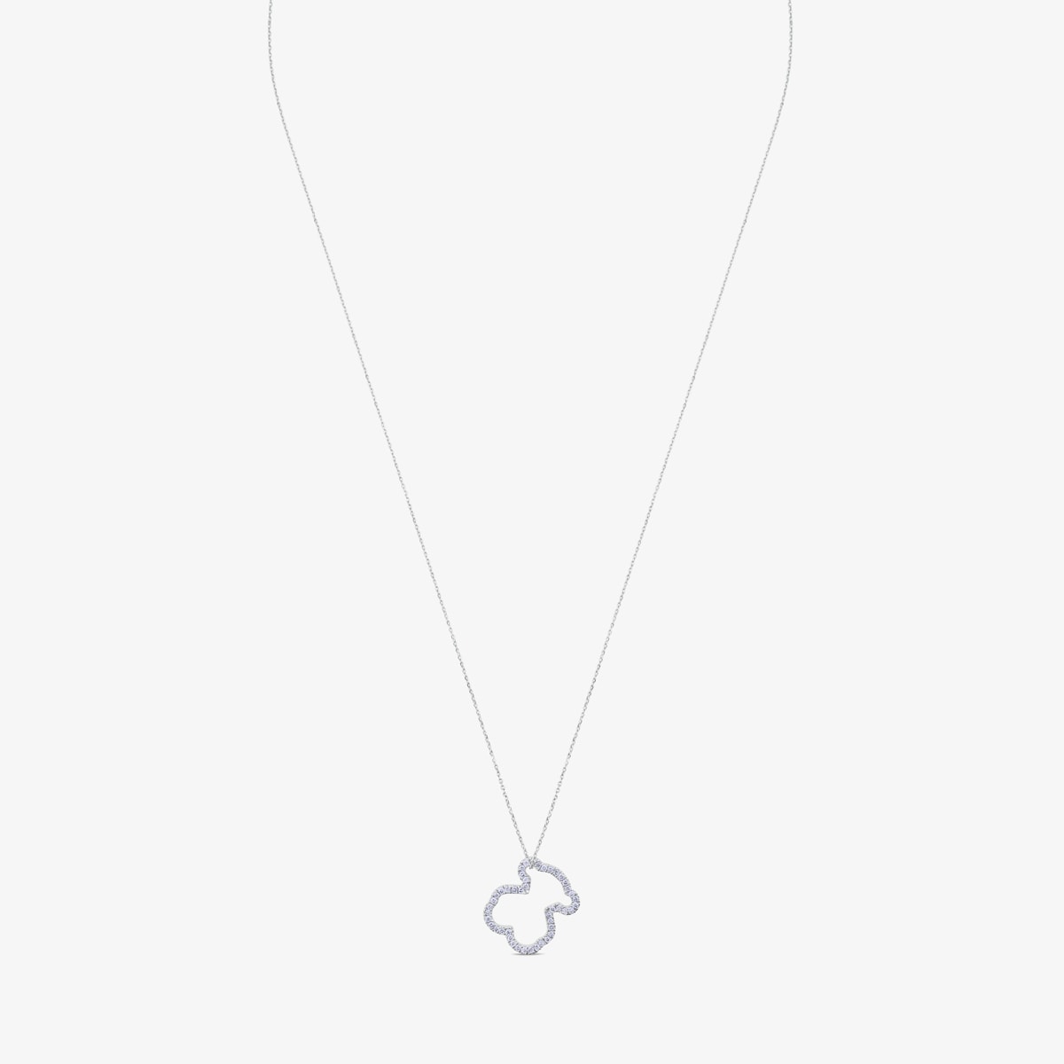 Tous - Collar De Oro Blanco Con Diamantes Motivo Oso Mediano Icon Gems - Plateado