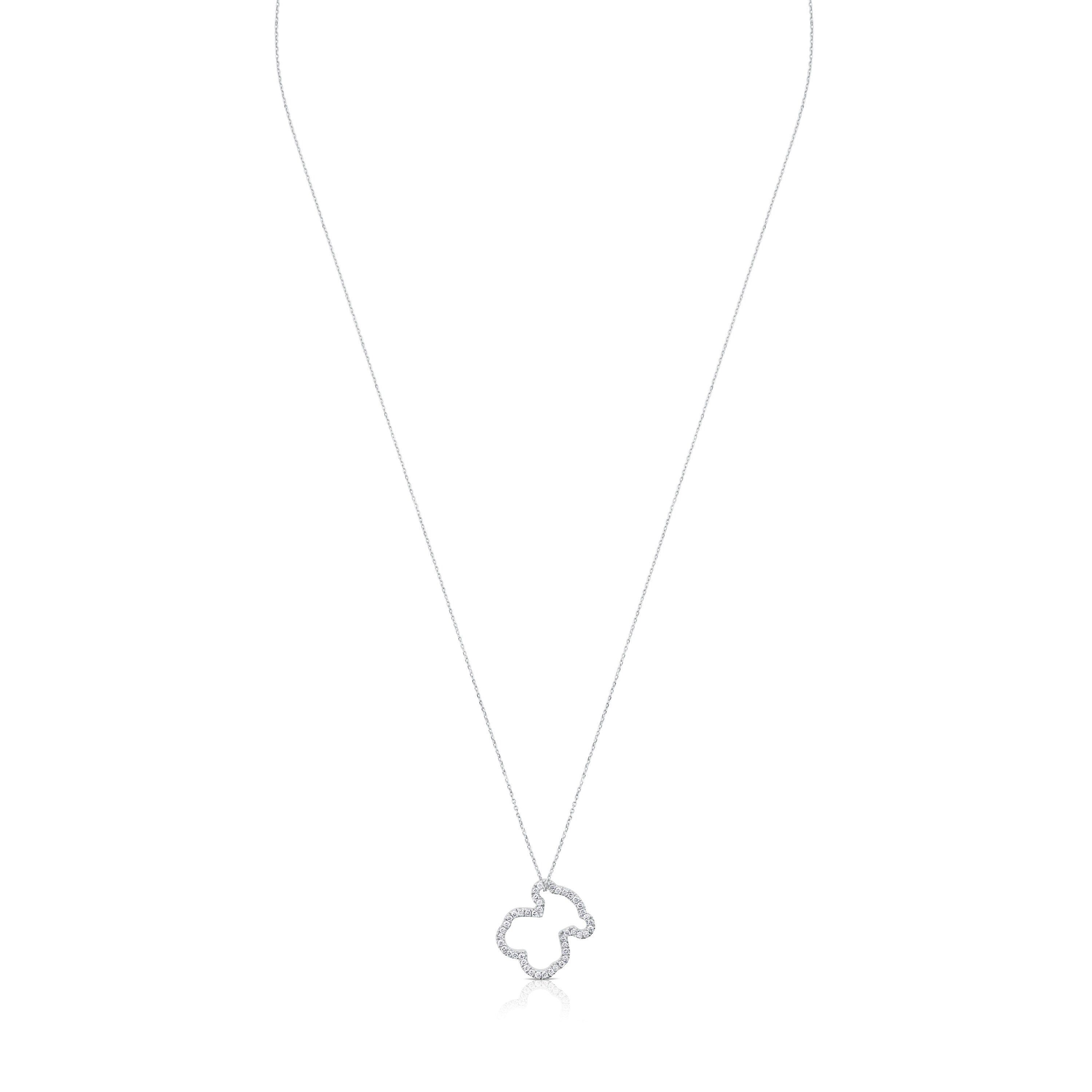Collar de oro blanco con diamantes motivo oso mediano Icon Gems
