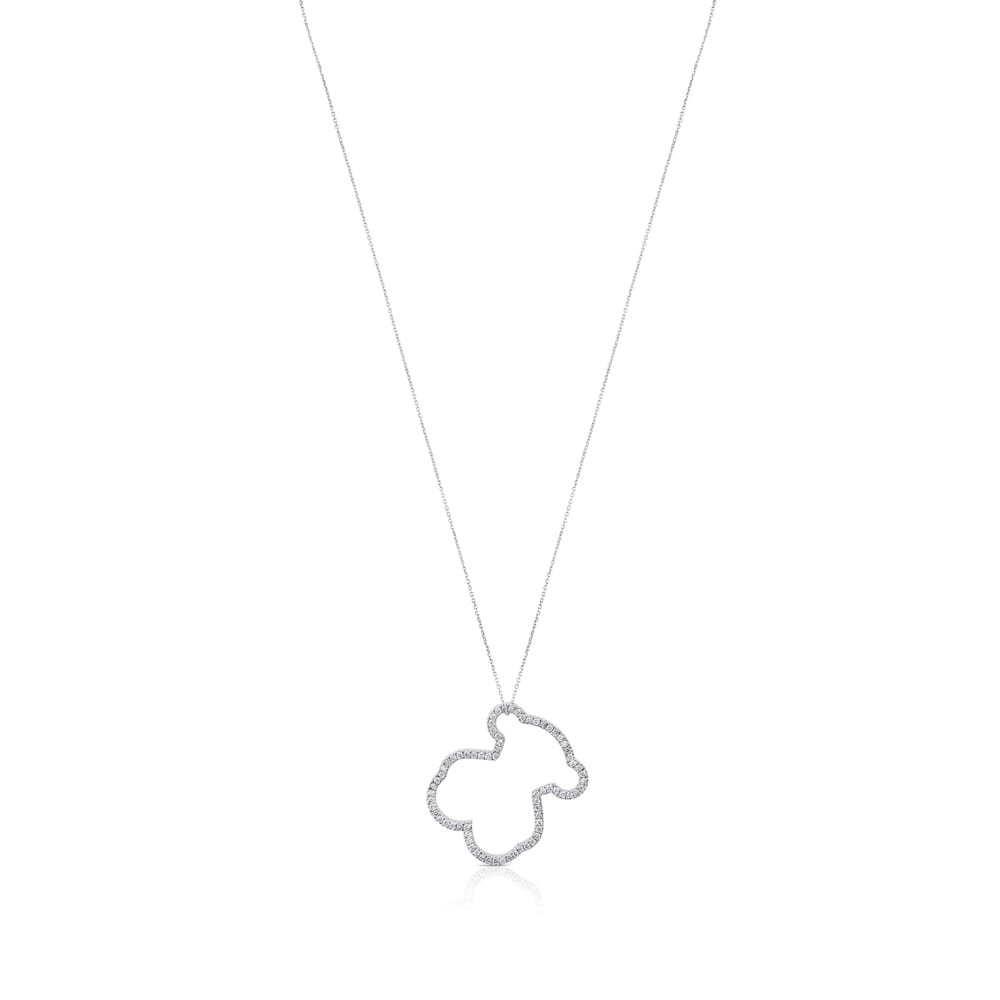 Collar Icon Gems de Oro blanco con Diamantes motivo Oso XL image number 0