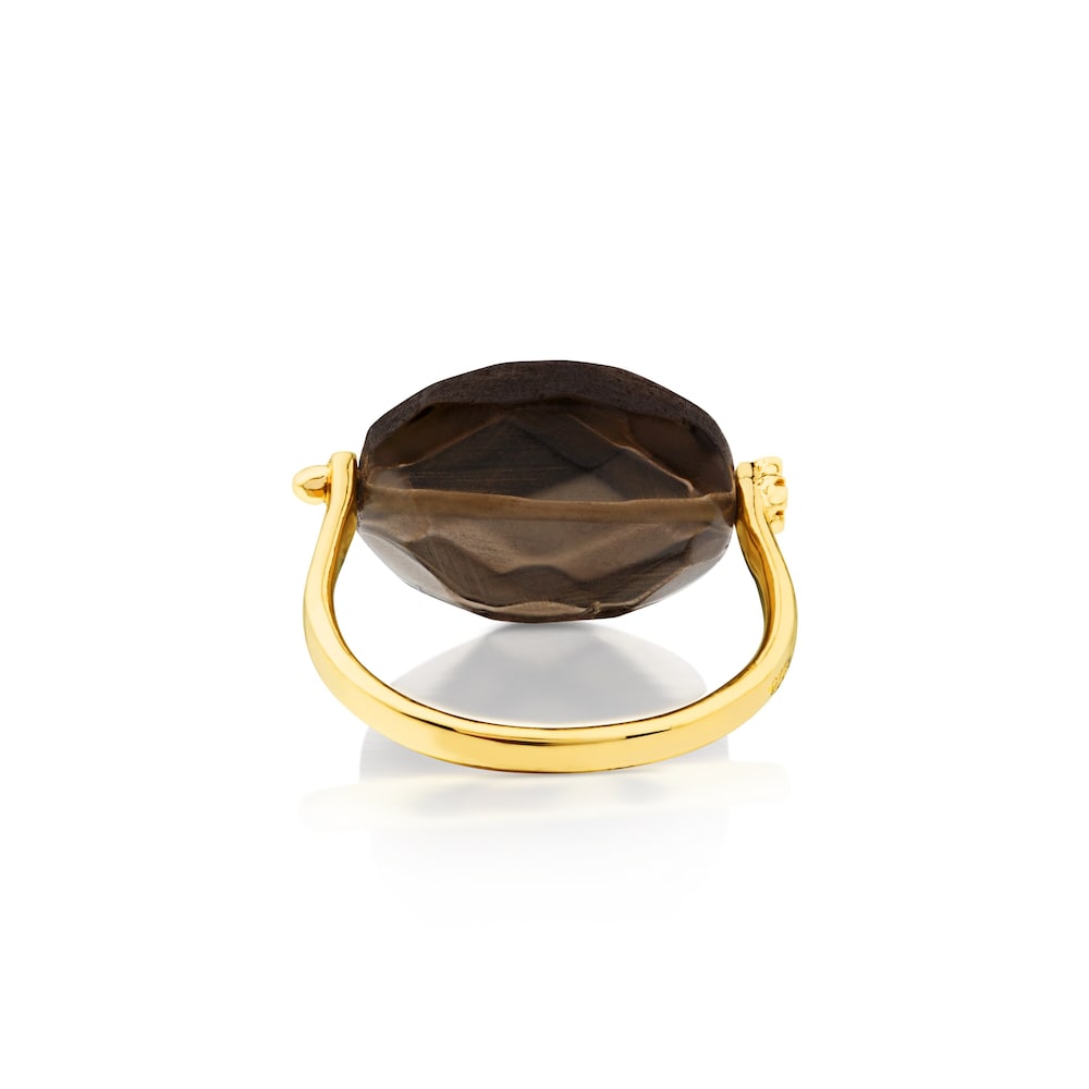 Anel Terra em Prata Vermeil com Quartzo