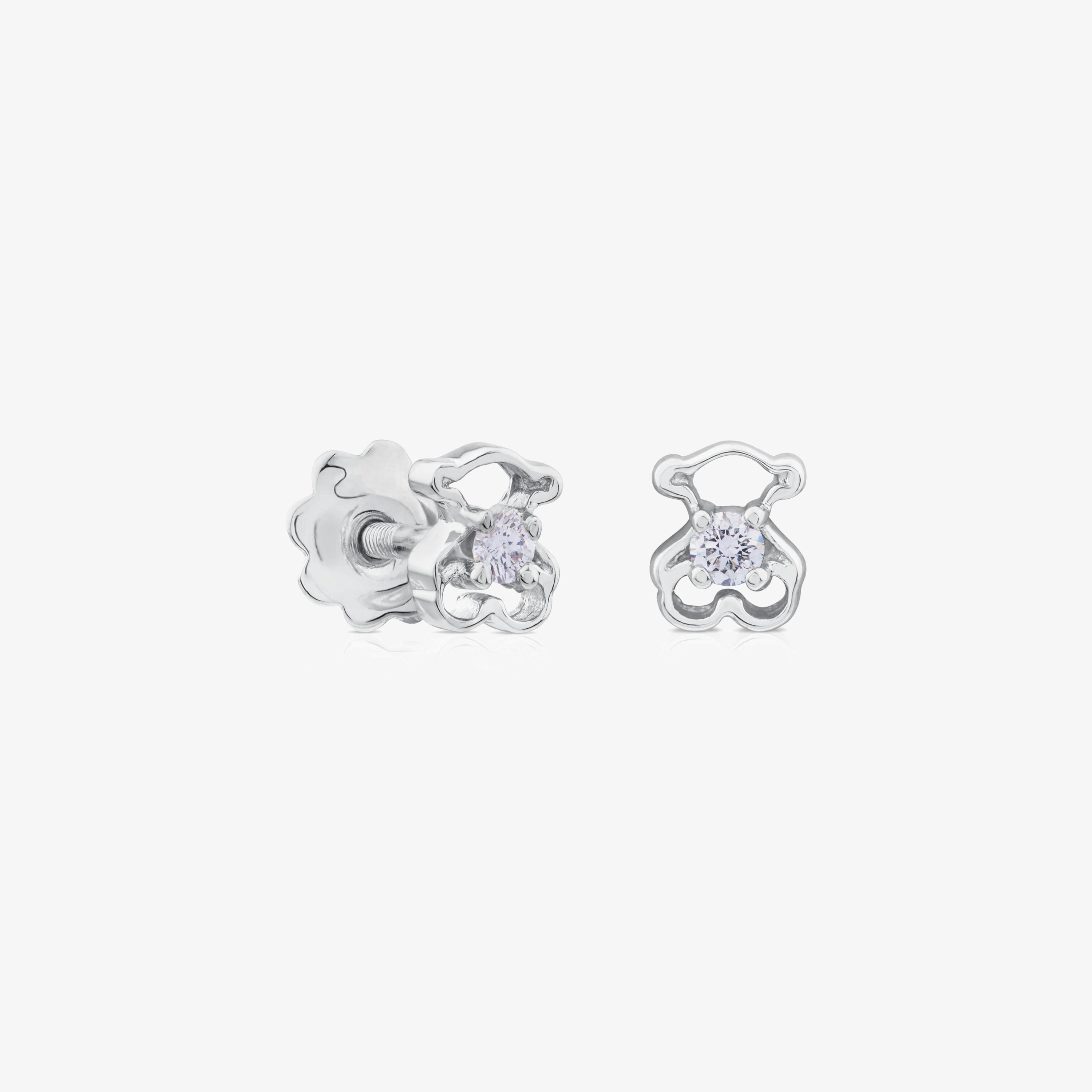 18K white gold Silueta Earrings with Diamonds