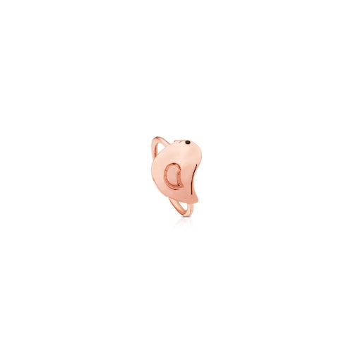 Rose Vermeil Silver Face Ring with Spinel