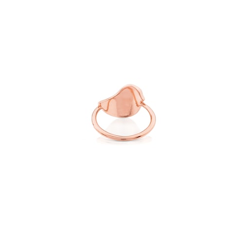 Rose Vermeil Silver Face Ring with Spinel