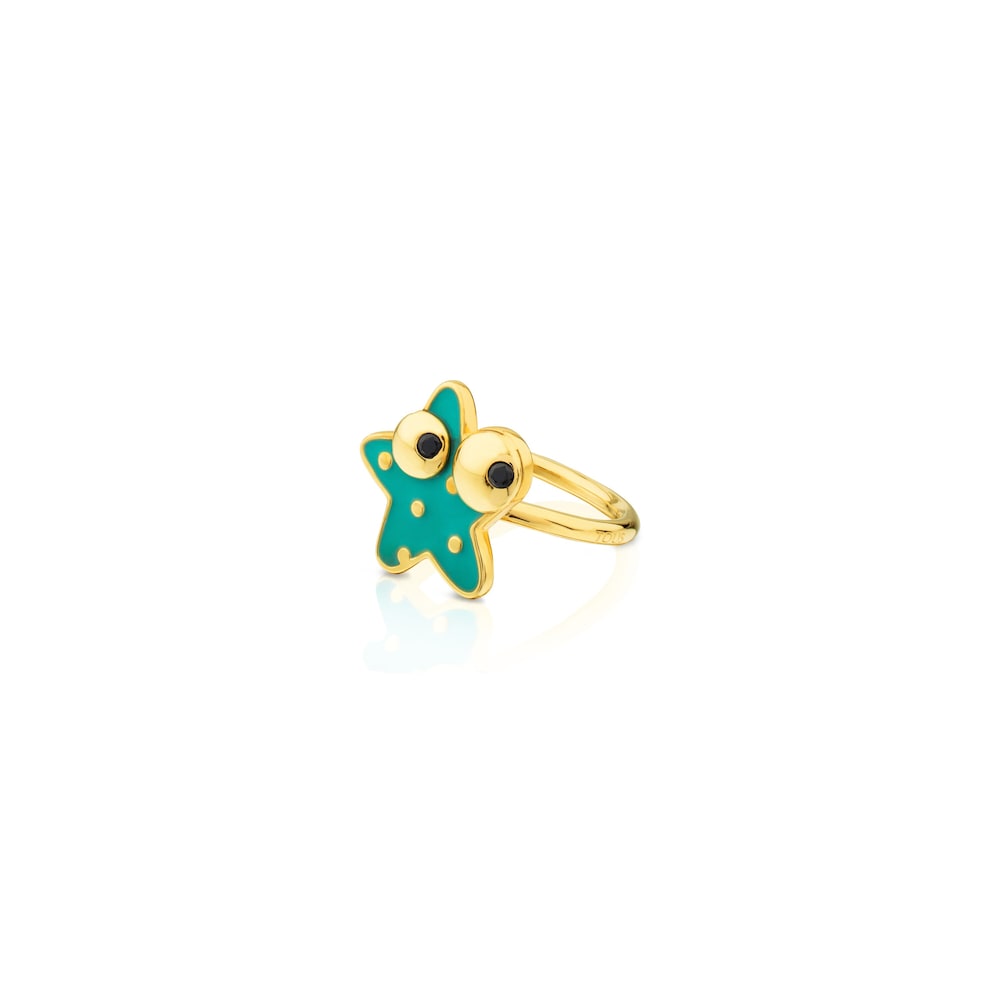18K gold vermeil Face Ring