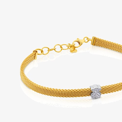 Pulsera Icon Mesh de Oro blanco con Diamantes