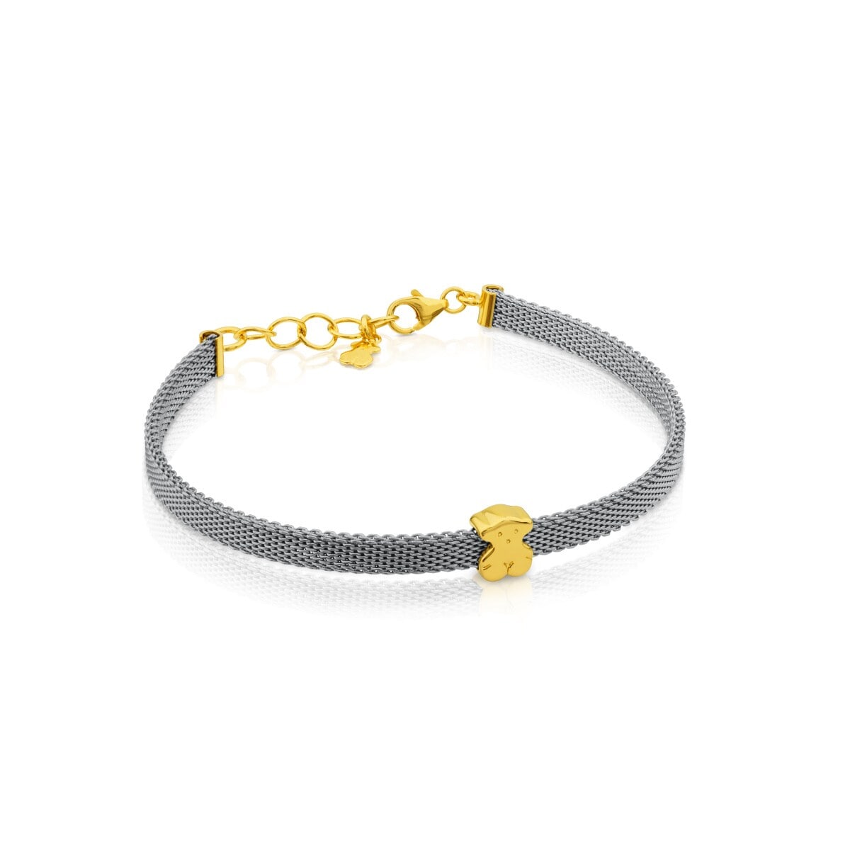 Steel and Gold Icon Mesh Bracelet