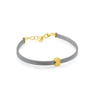 Pulsera de acero y oro motivo oso 0,6cm Icon Mesh
