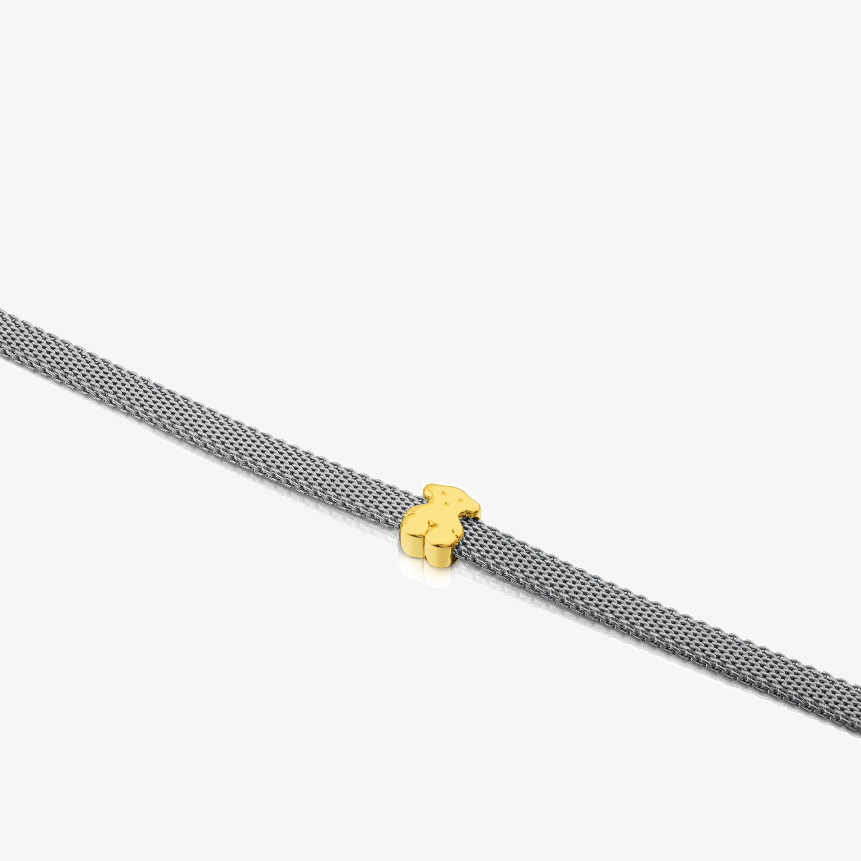Steel and 18K solid gold Icon Mesh Bracelet