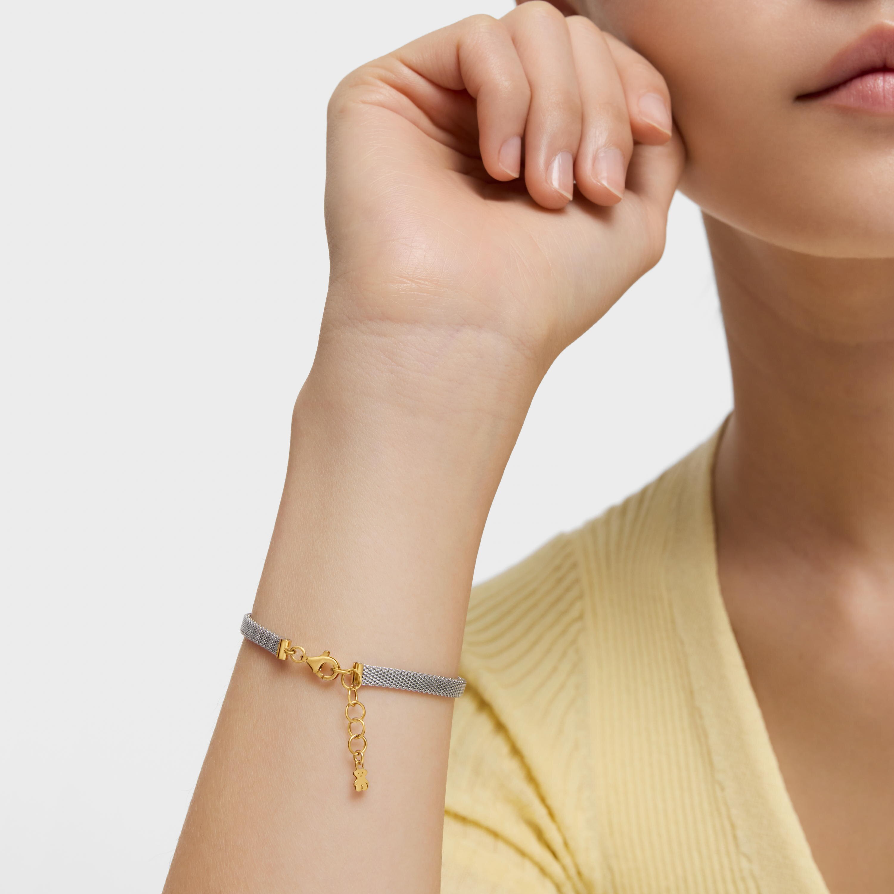 Steel and 18K solid gold Icon Mesh Bracelet