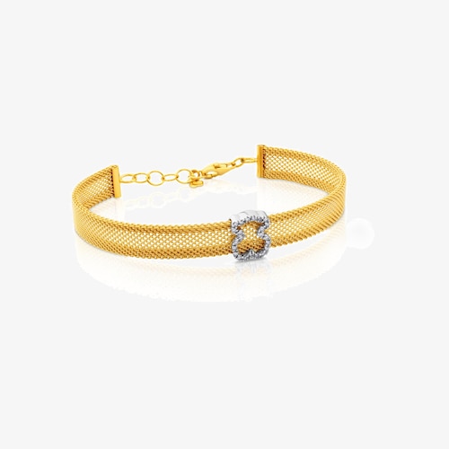 Pulsera Icon Mesh de Oro blanco con Diamantes