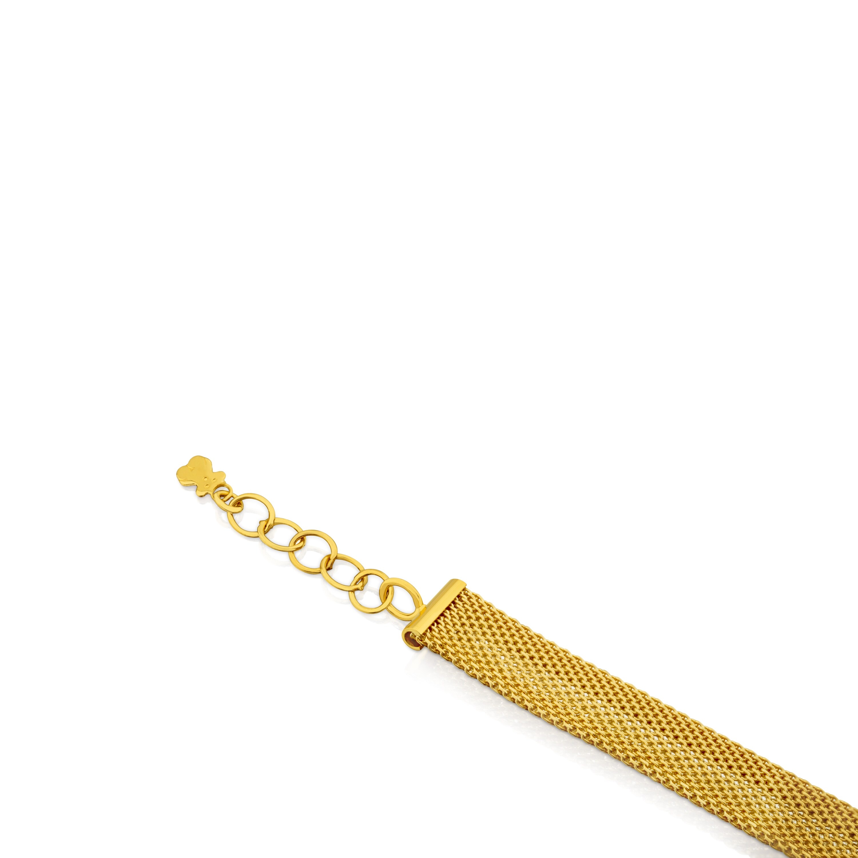 18K white and 18K solid gold Icon Mesh Bracelet with Diamonds Bear motif. Total carat weight: 0,14ct.