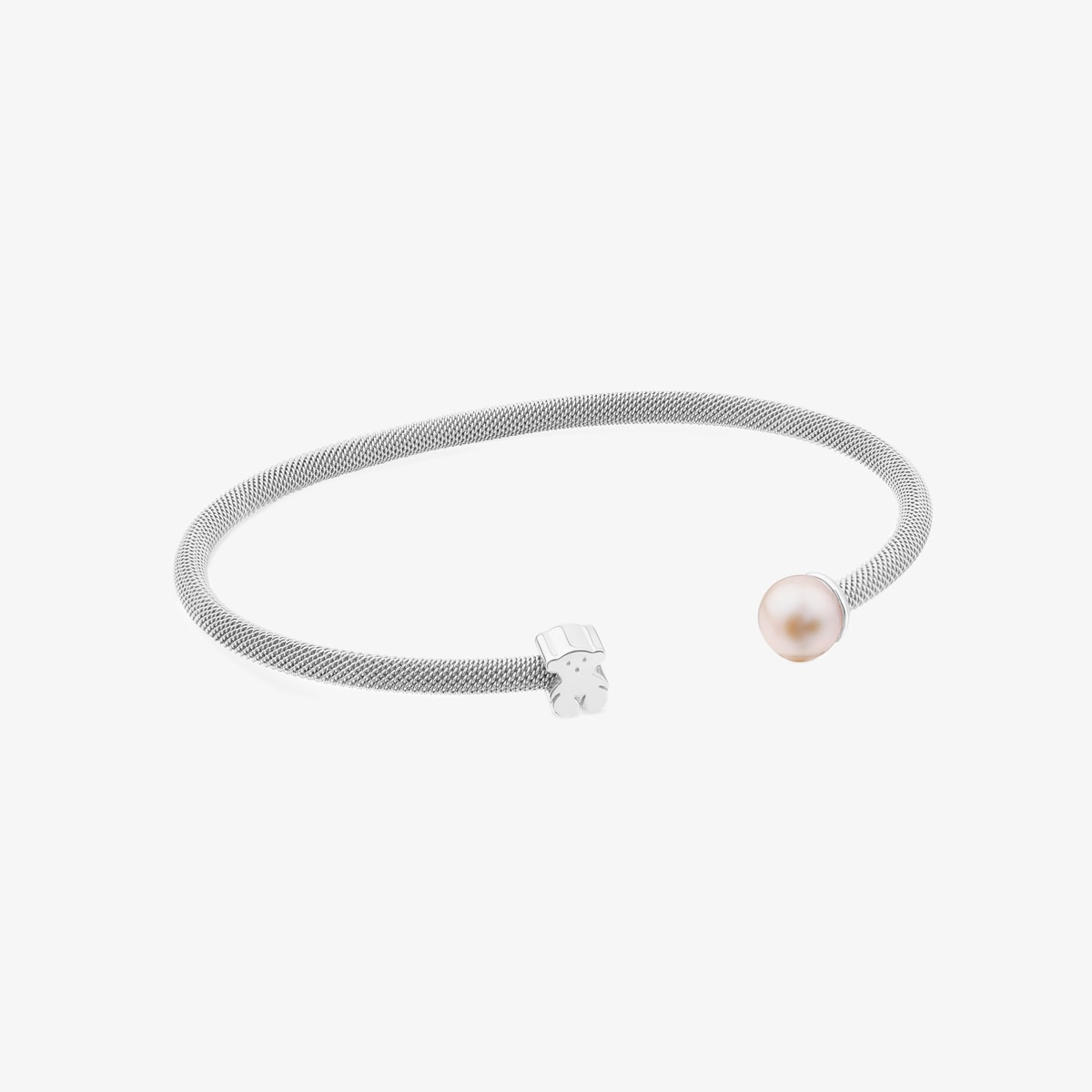 Tous - Pulsera De Plata Y Perla Cultivada De 0,7cm, Tous Mesh - Blanco