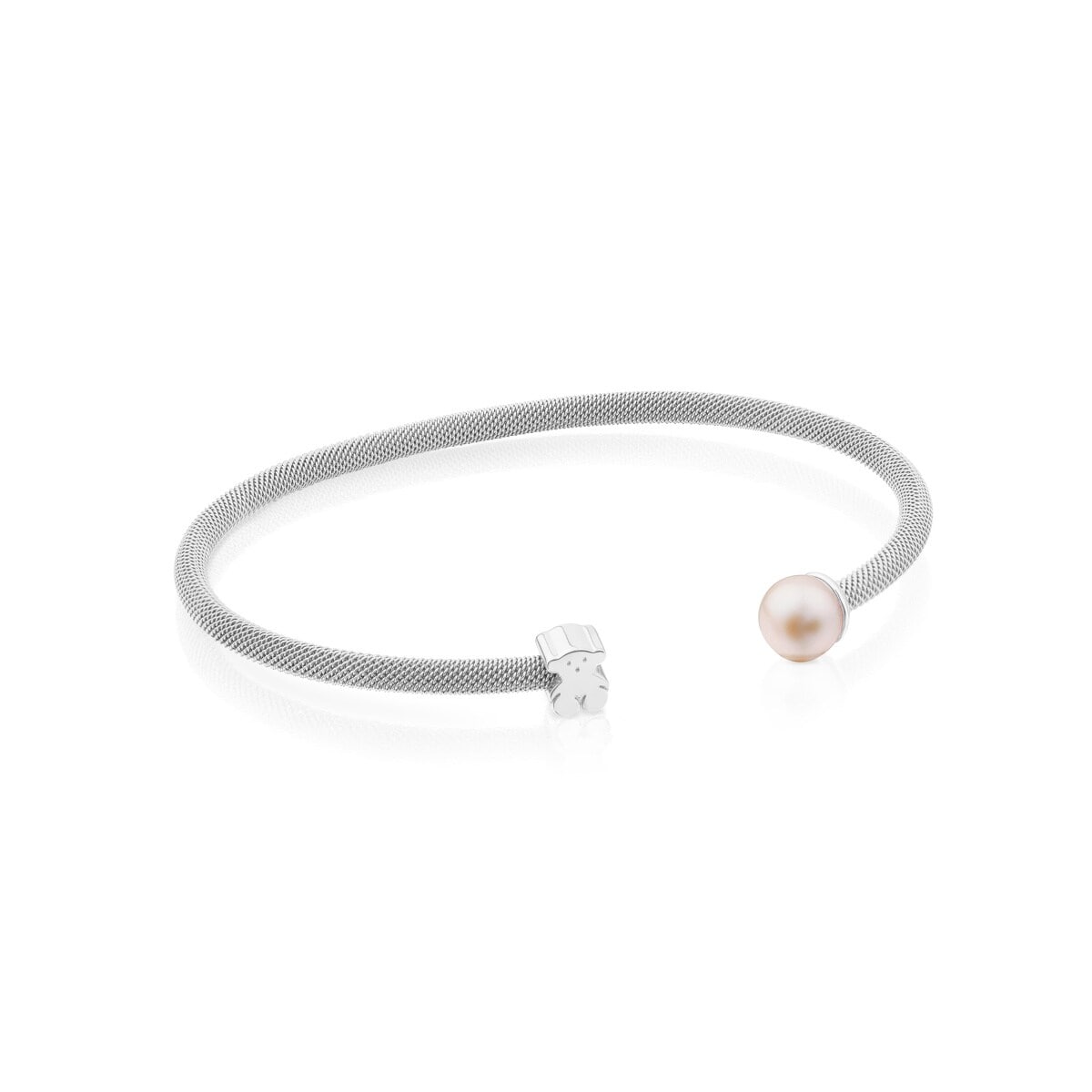 Tous - Pulsera De Plata Y Perla Cultivada De 0,7cm, Tous Mesh - Plateado
