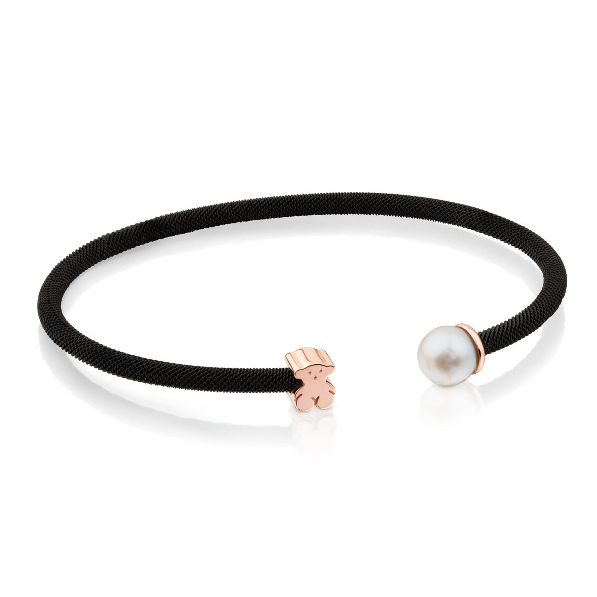 Tous - Pulsera De Acero Con Baño De Oro Rosa 18 Kt Sobre Plata Y Perla Icon Mesh - Rosa