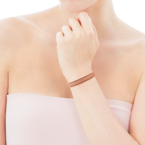 Steel and Rose Vermeil Silver Icon Mesh Bracelet