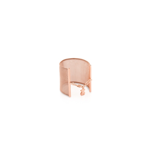 Steel and Rose Vermeil Silver Icon Mesh Bracelet