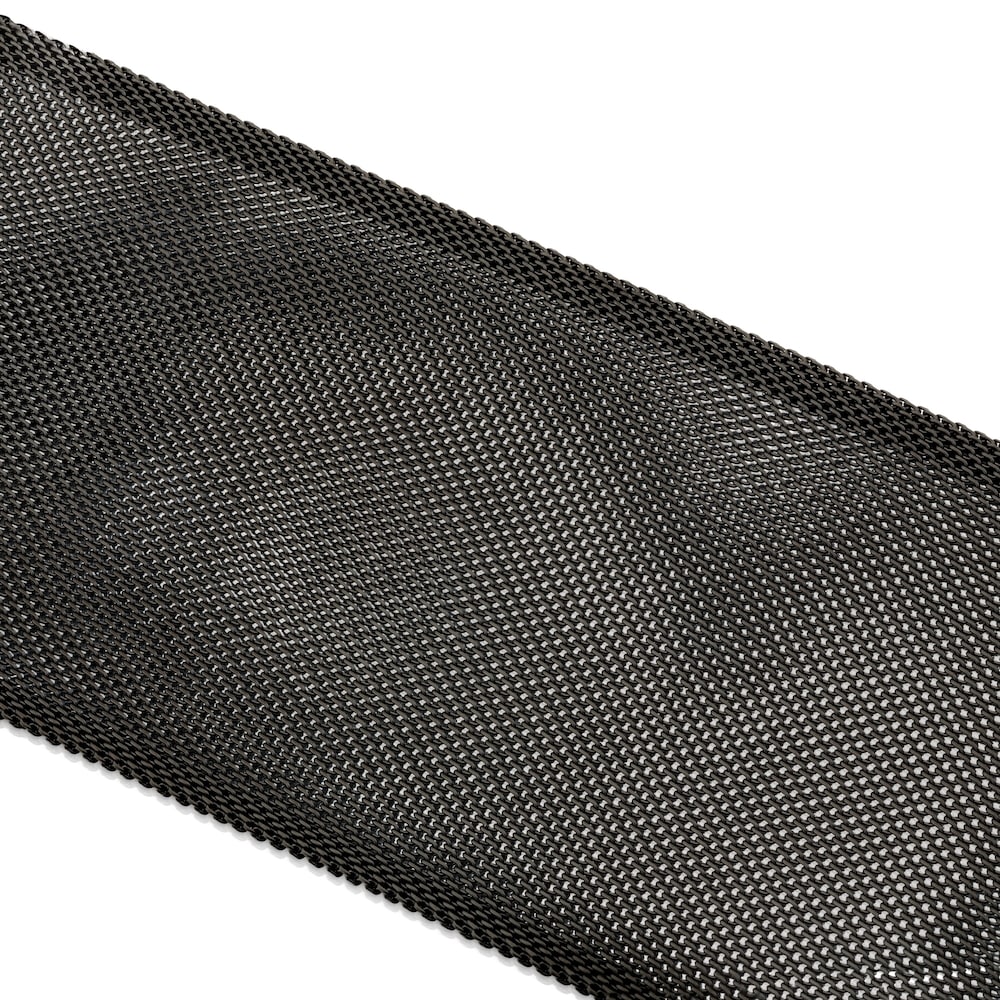 Pulsera de acero negro 5 cm con ba&ntilde;o de oro rosa 18 kt sobre plata Icon Mesh