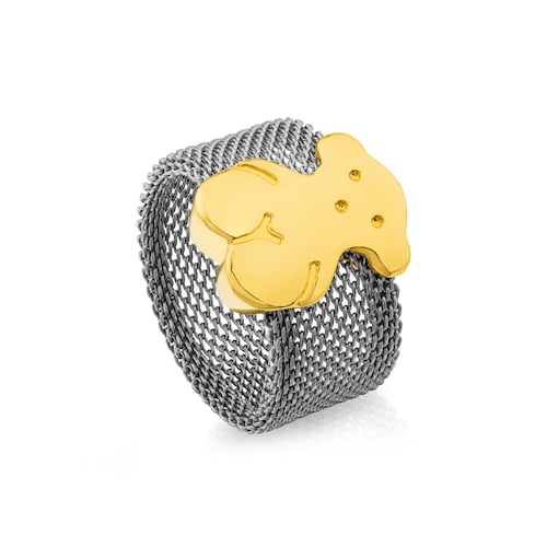Gold and Steel Mesh Ring