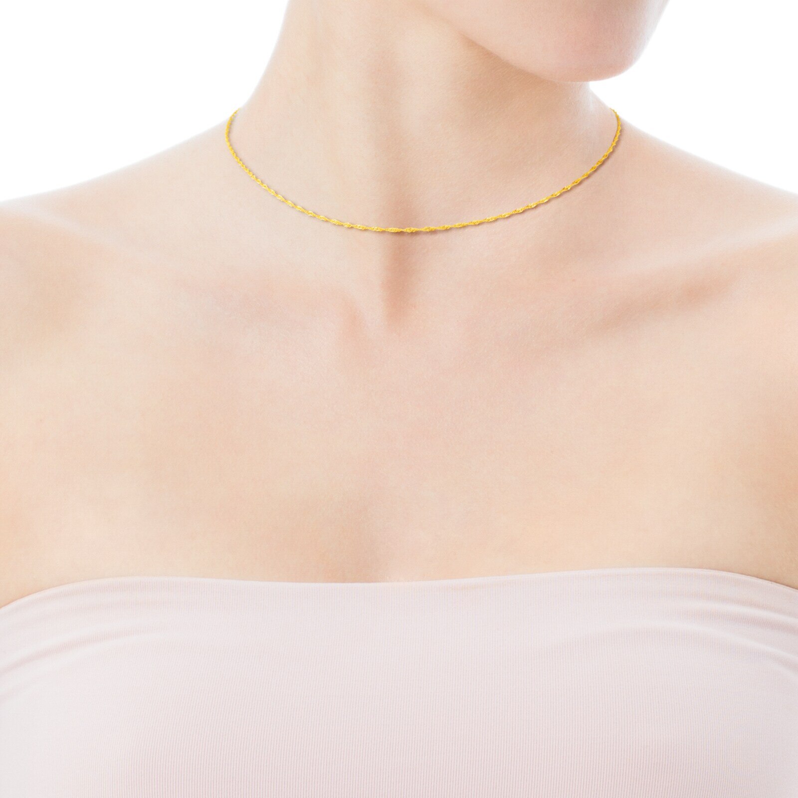 45 cm Gold TOUS Chain spiral Choker.