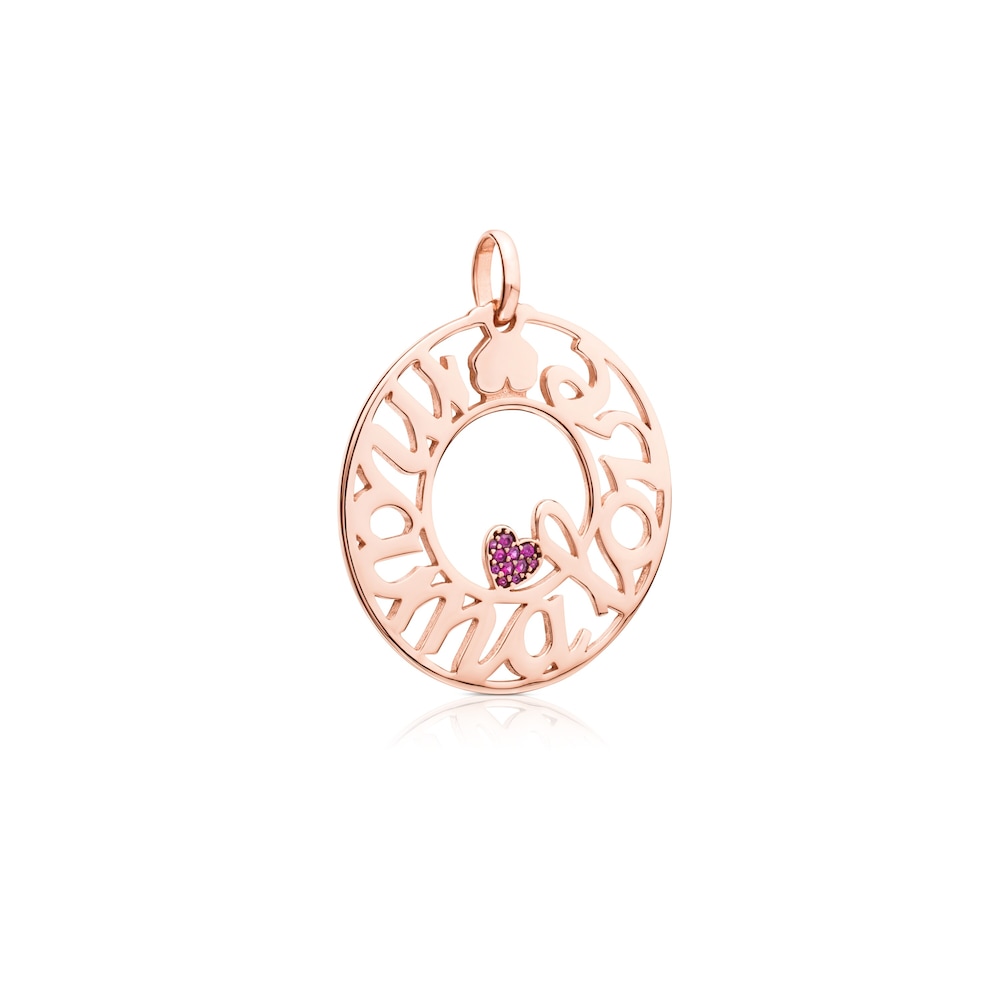 Penjoll amb bany d'or rosa 18 kt sobre plata i rob&iacute; TOUS Mama