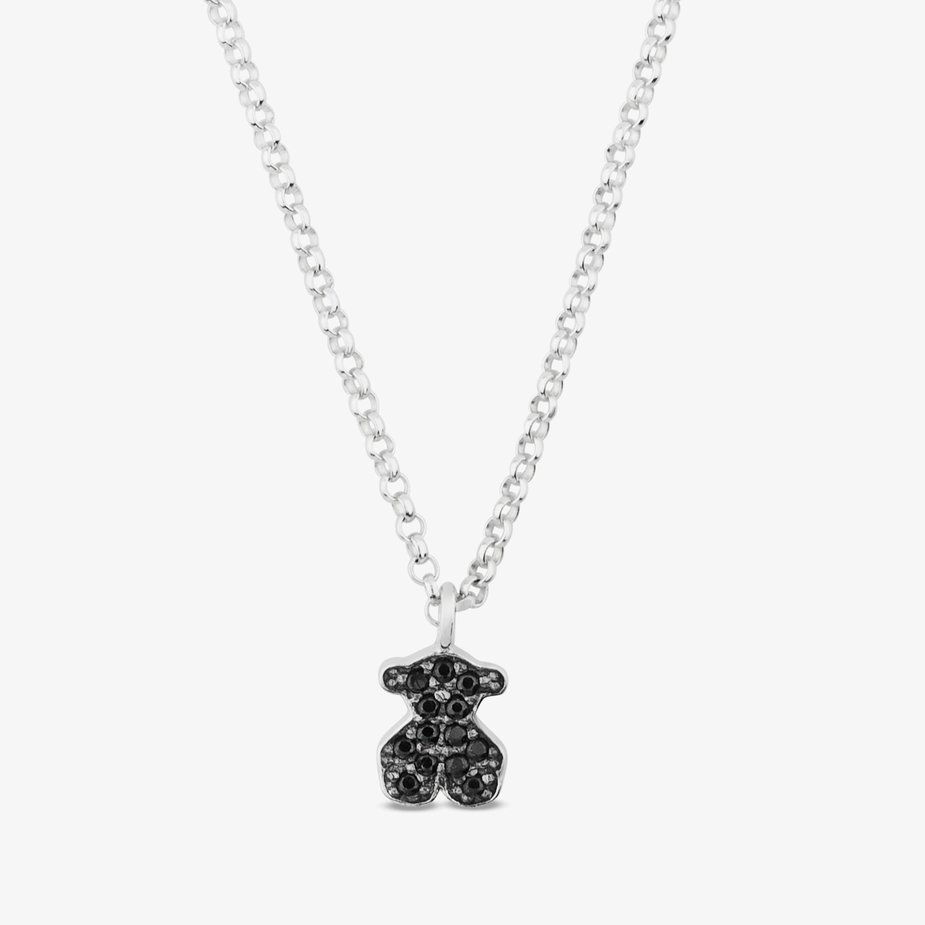 Silver Motif Necklace with Spinel