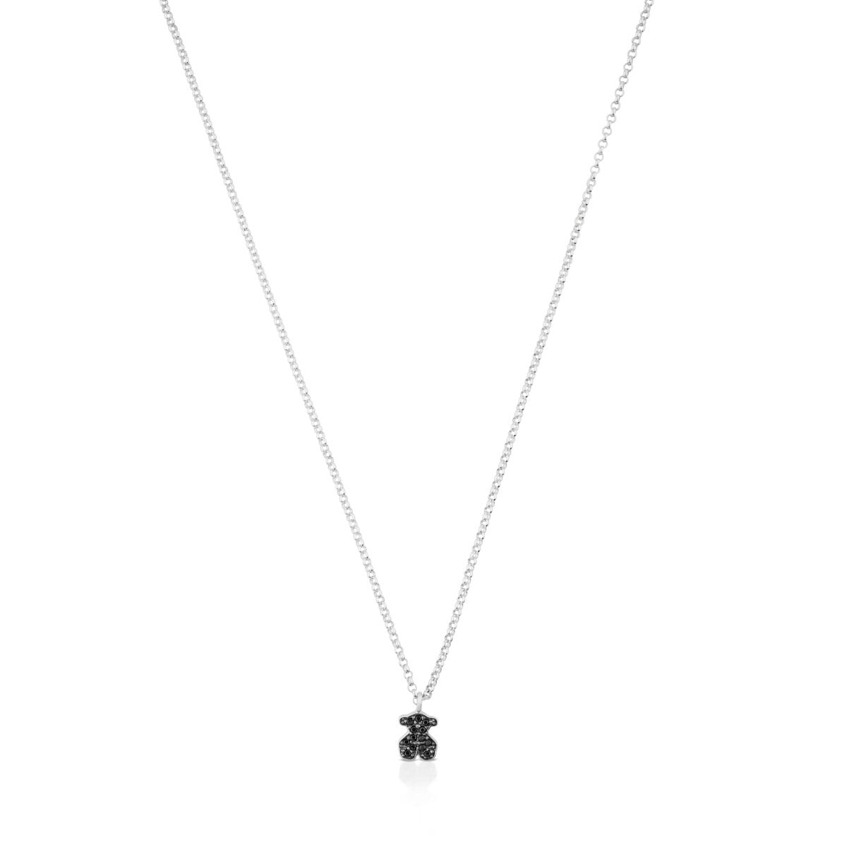 Tous - Collar De Plata Con Espinela Motif - Negro