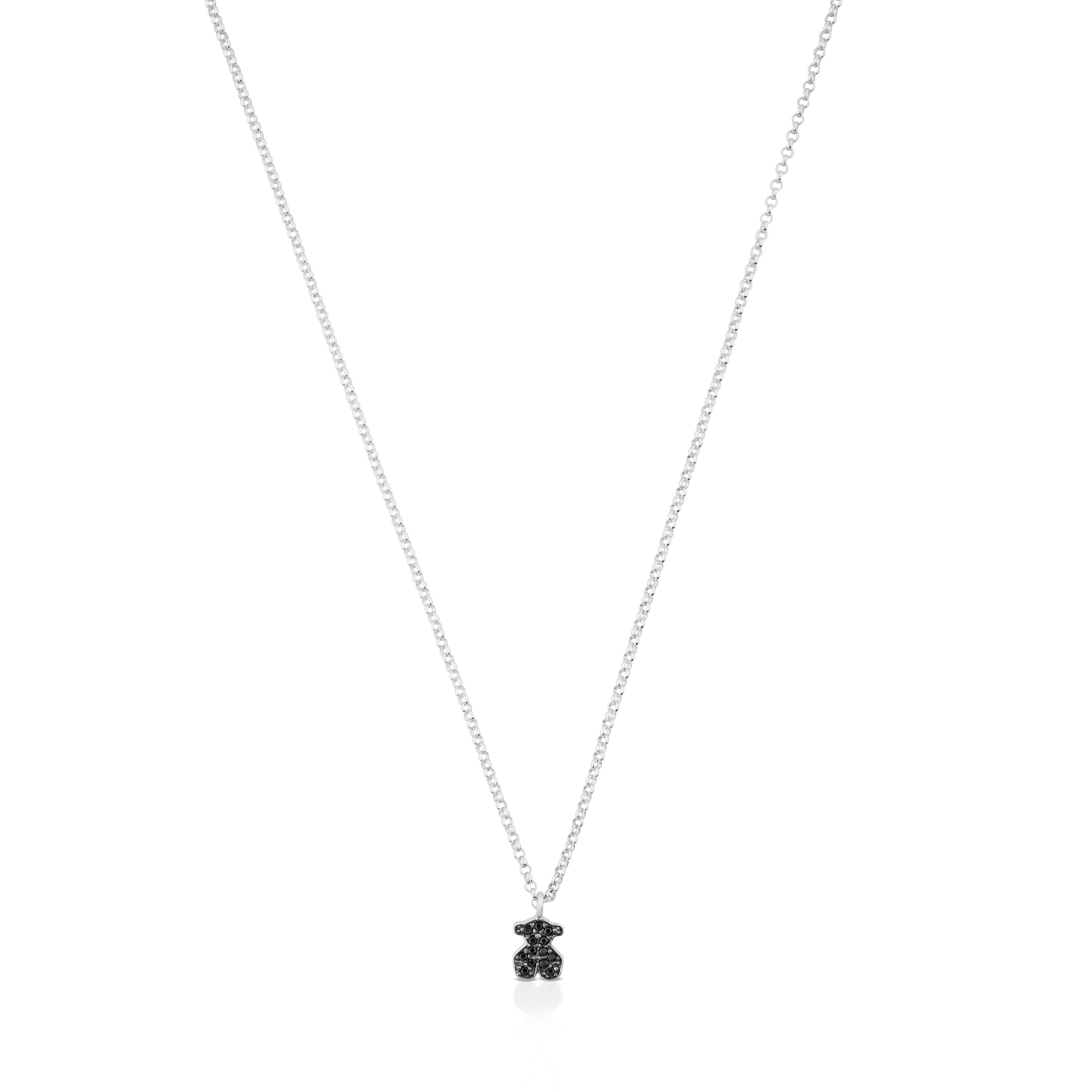 Silver Motif Necklace with Spinel