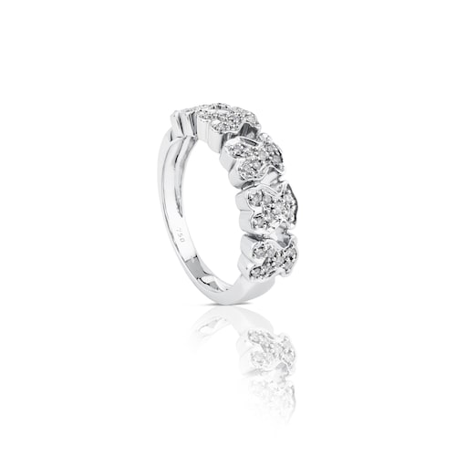 White Gold Puppies Ring with Diamond