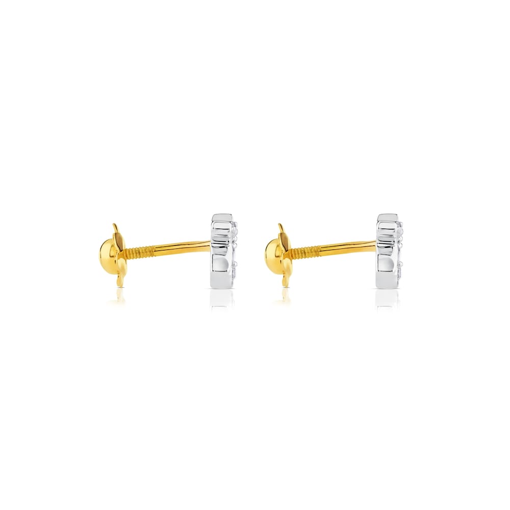 Pendientes oso de oro blanco y diamantes Puppies image number 1