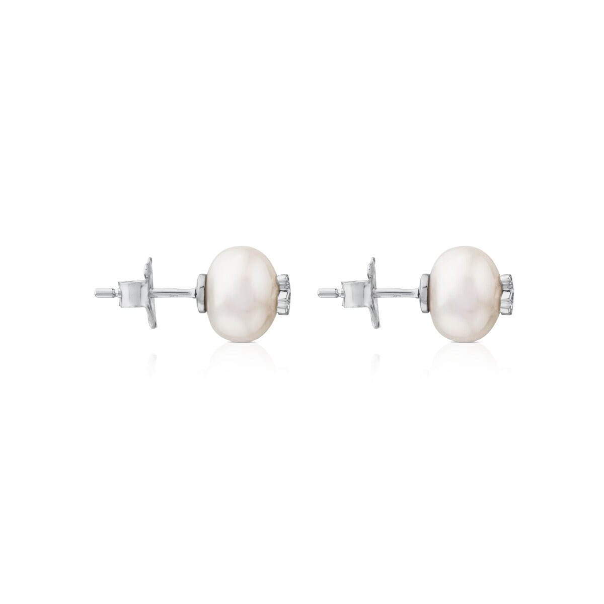 White Gold TOUS Puppies Earrings with Diamonds and Pearls